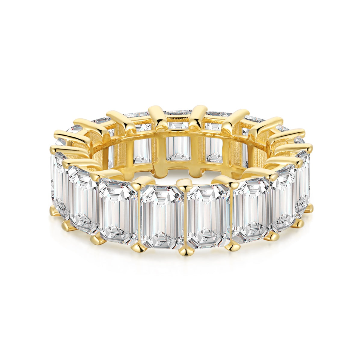 [GALE]0.75 Carat Elegant Emerald Cut Tennis Ring