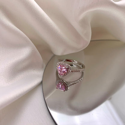 [GALE]Eternity Splashy Romantic Heart Shape Lover Ring