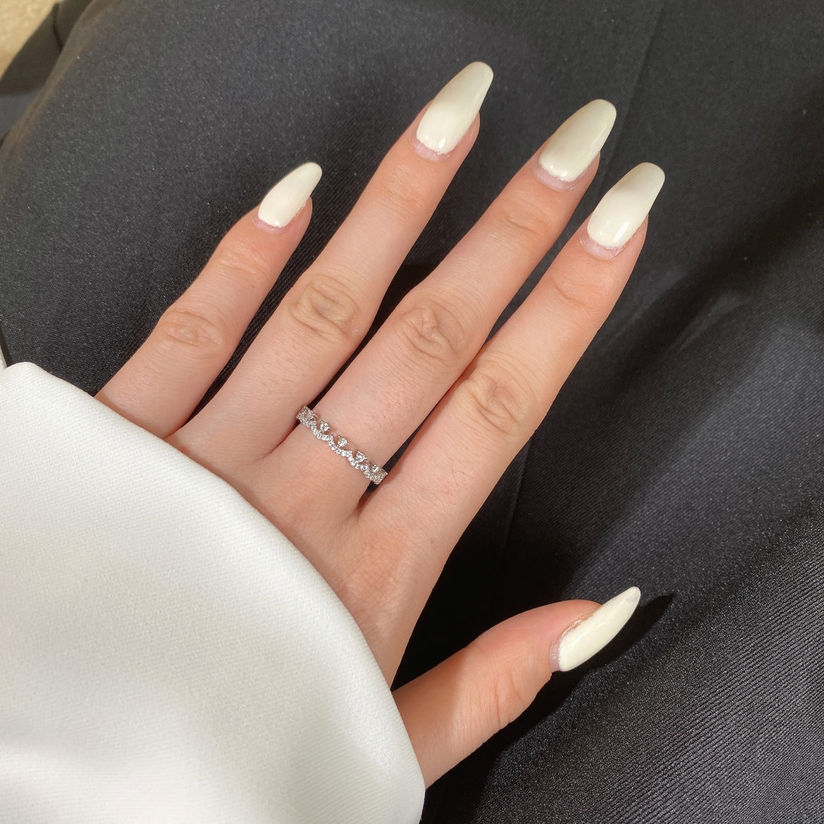 [GALE]Elegant Resplendent Round Shape Party Ring