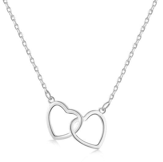 [GALE]Sterling Silver Love Double Ring Necklace