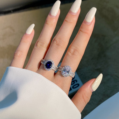 [GALE]1.5 Carat Dazzling Charming Oval Cut Banquet Ring