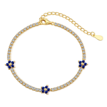 [GALE]Sparkling Flower Shape Tennis Bracelet