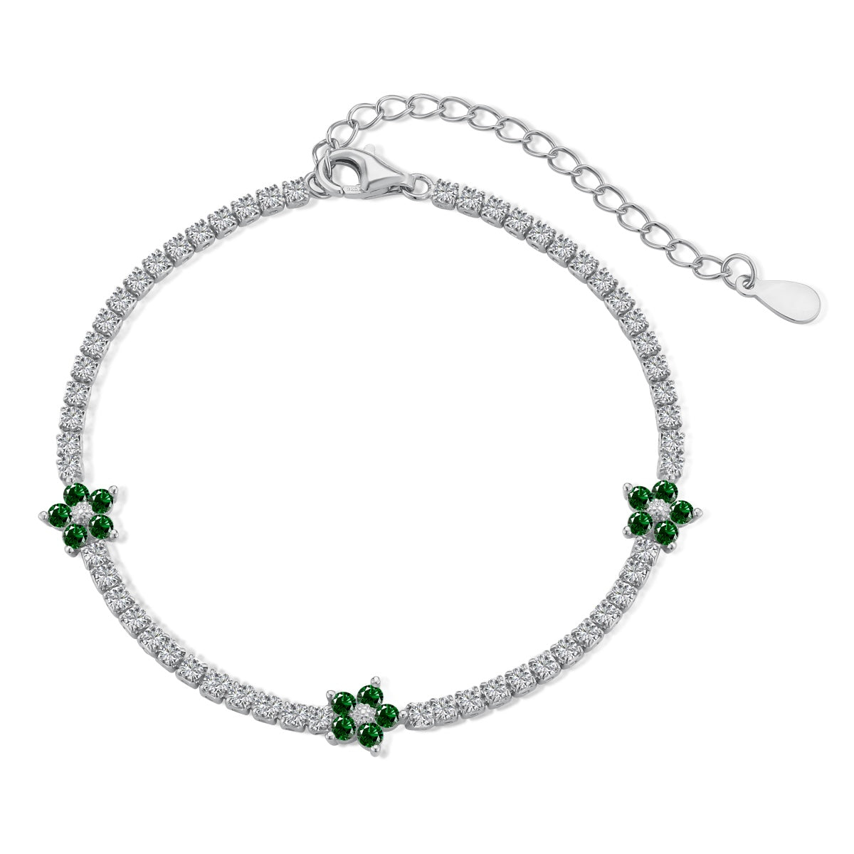 [GALE]Sparkling Flower Shape Tennis Bracelet