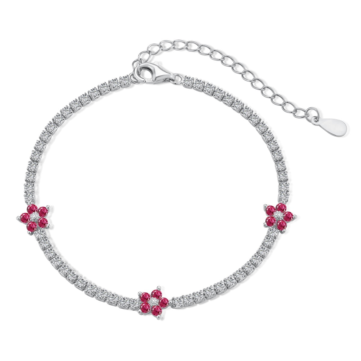 [GALE]Sparkling Flower Shape Tennis Bracelet