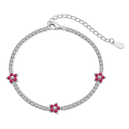 [GALE]Sparkling Flower Shape Tennis Bracelet