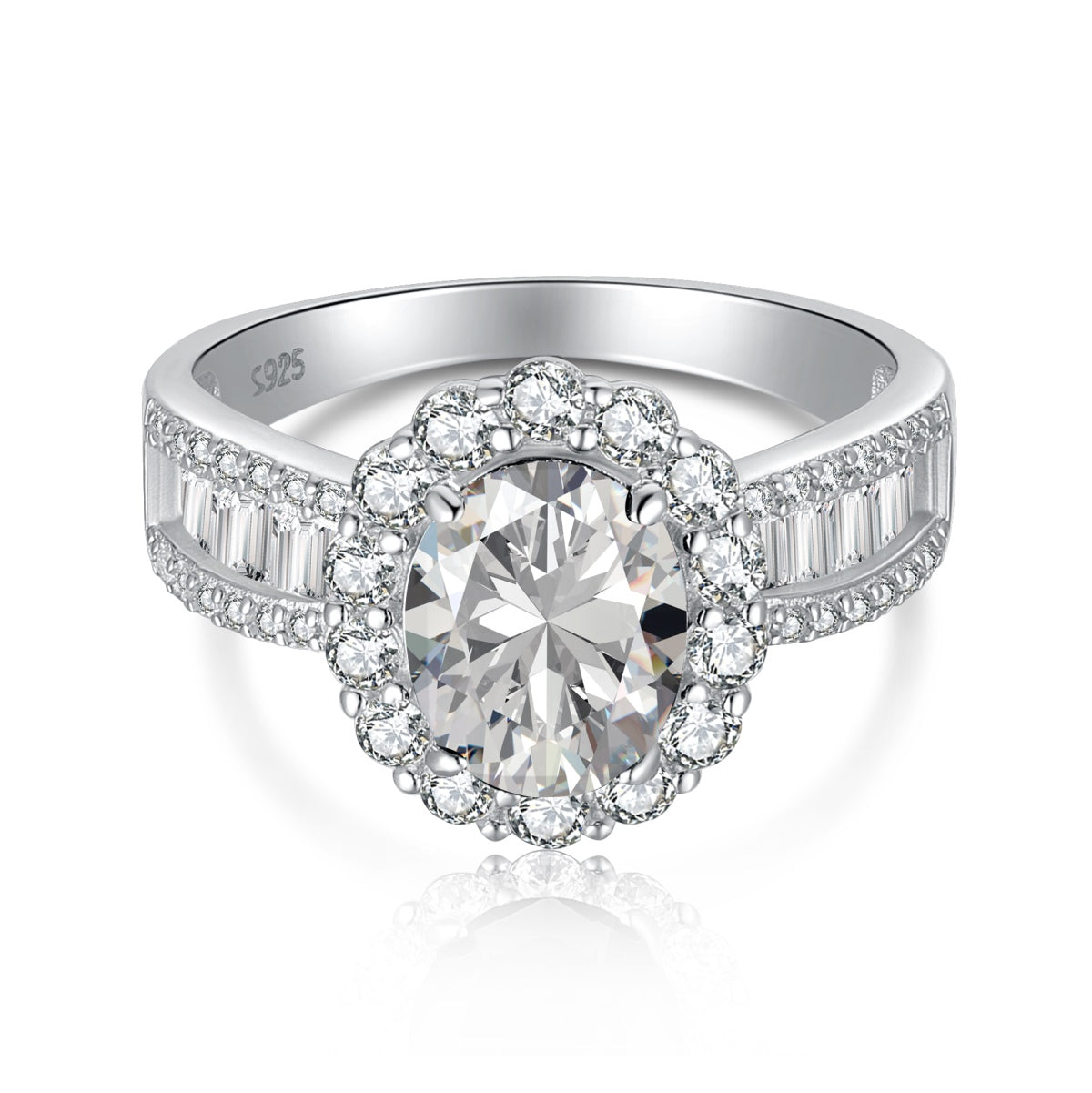 [GALE]1.5 Carat Dazzling Charming Oval Cut Banquet Ring