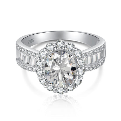 [GALE]1.5 Carat Dazzling Charming Oval Cut Banquet Ring