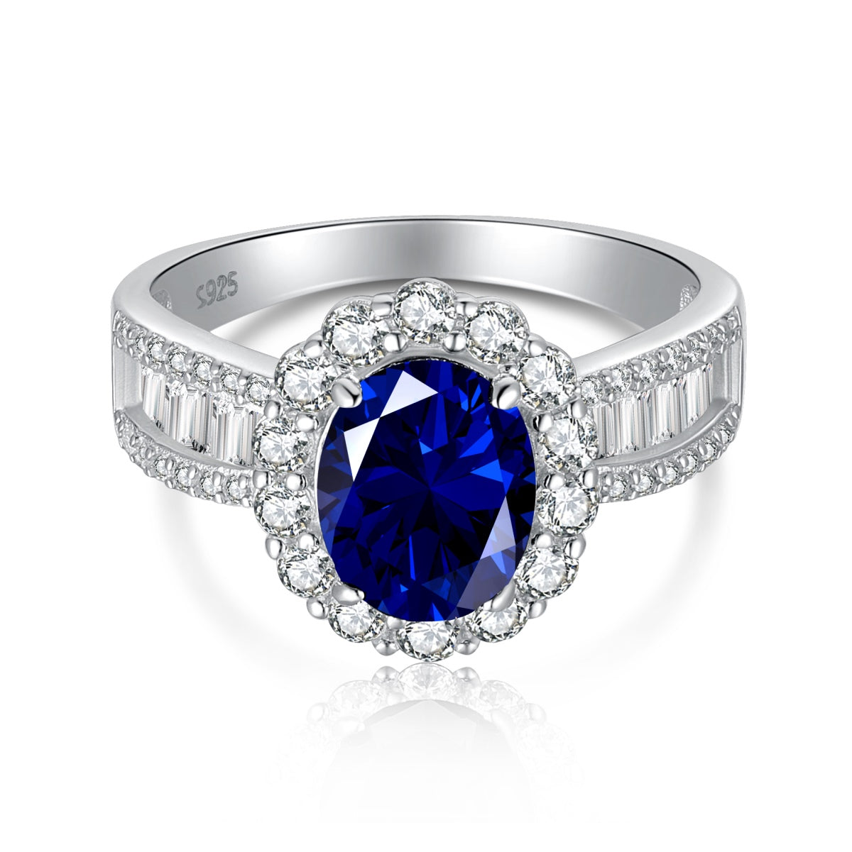 [GALE]1.5 Carat Dazzling Charming Oval Cut Banquet Ring