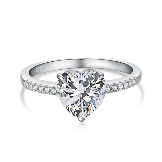 [GALE]2.0 Carat Dazzling Lustrous Heart Cut Lover Ring