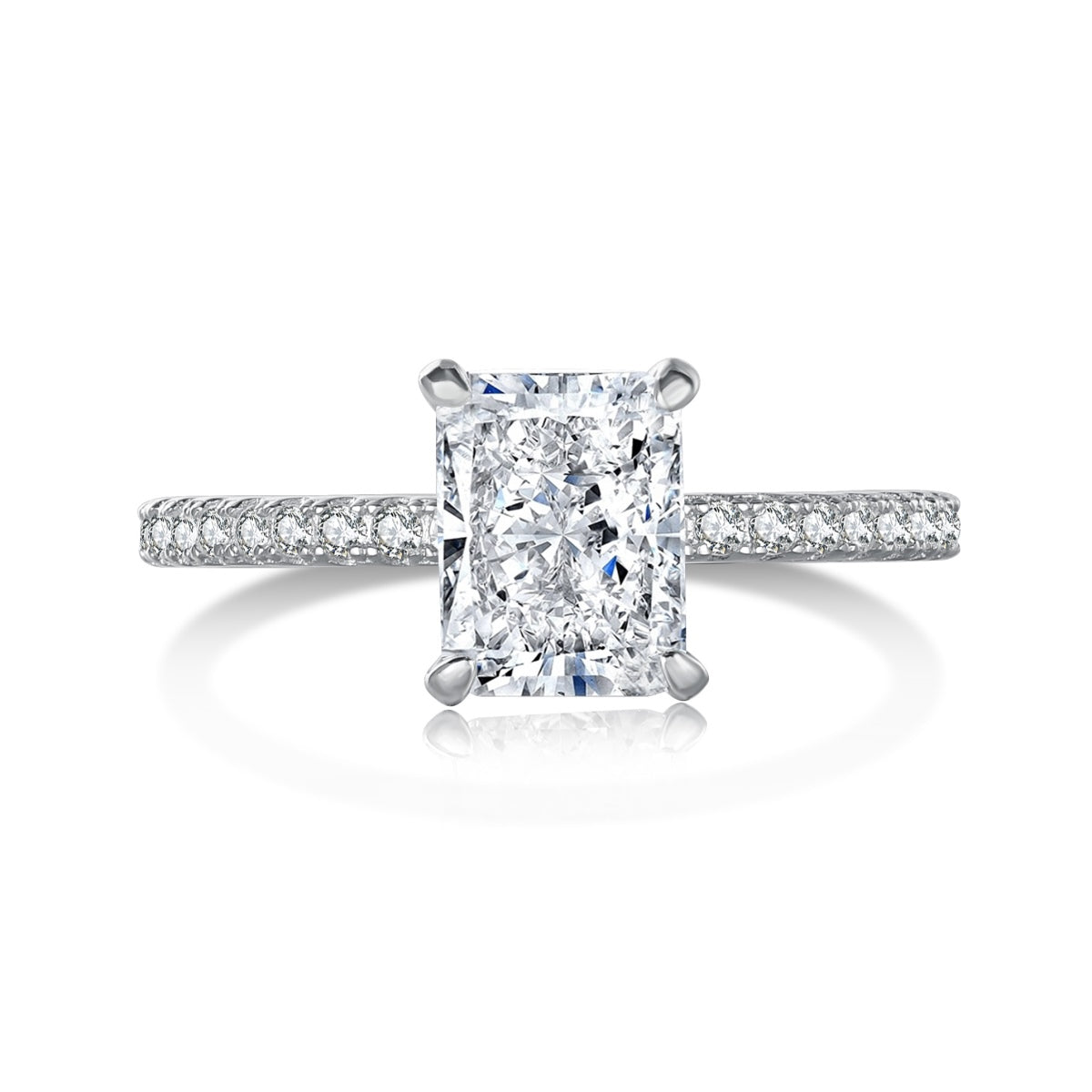 [GALE]2.0 Carat Dazzling Sparkling Radiant Cut Party Ring
