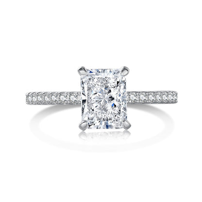 [GALE]2.0 Carat Dazzling Sparkling Radiant Cut Party Ring