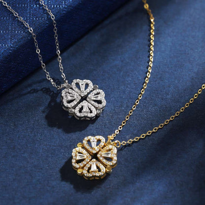 [GALE]Ornate Heart Cut Flower Shape Necklace
