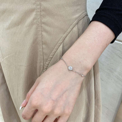 [GALE]Dazzling Round Cut Shape Bracelet