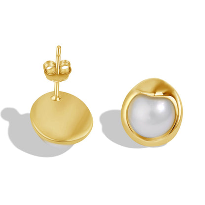 [GALE]Dainty Bread Pearl Earrings