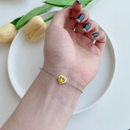 [GALE]Sparkling Romantic Heart Shape Lover Bracelet