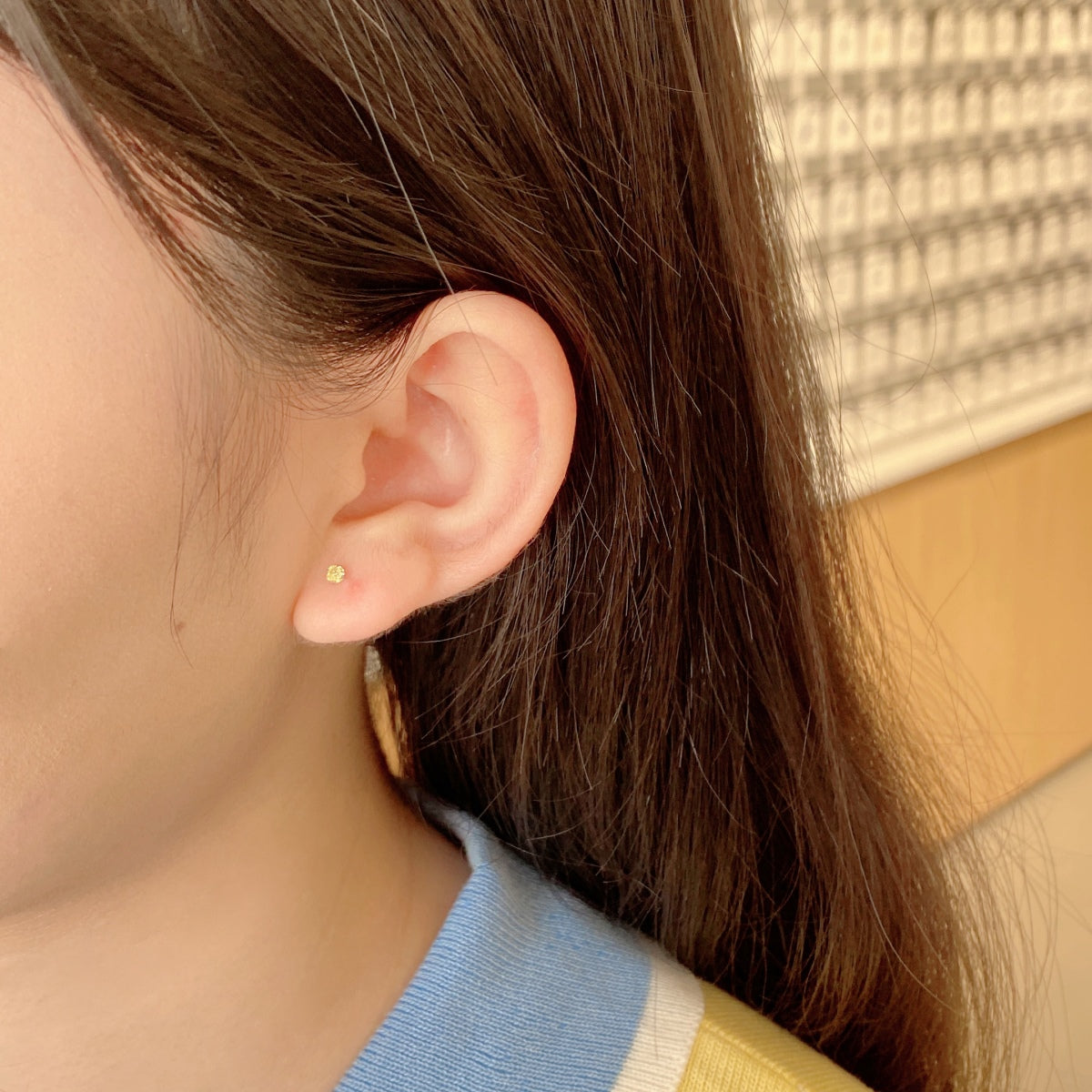 [GALE]Delicate Solitaire Earrings