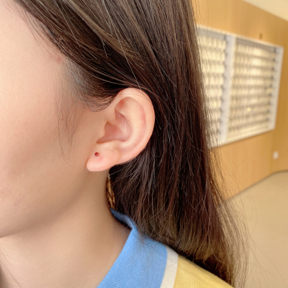 [GALE]Delicate Solitaire Earrings