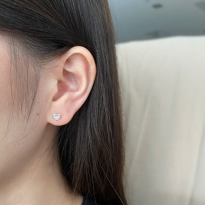 [GALE]Sparkling Heart Shaped Simple Earrings