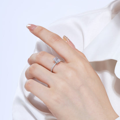 [GALE]2.0 Carat Dazzling Sparkling Radiant Cut Party Ring