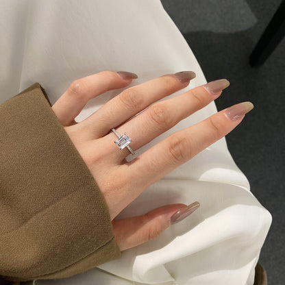 [GALE]2.0カラットのきらめく装飾ラディアントカットパーティーリング