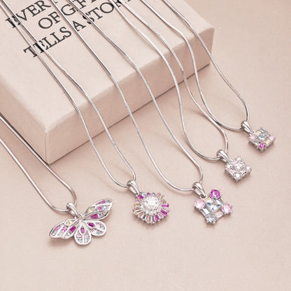 [GALE]Charming Flower Colorful Necklace