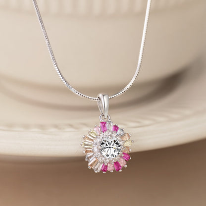 [GALE]Charming Flower Colorful Necklace