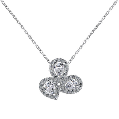 [GALE]Elegant Flower Shape Pear Cut Necklace