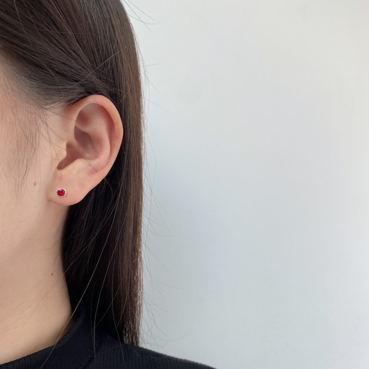 [GALE]Sparkling Colorful Round Shape Earrings