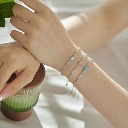 [GALE]0.5 Carat Elegant Romantic Heart Shape Lover Bracelet