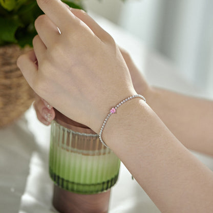 [GALE]0.5 Carat Elegant Romantic Heart Shape Lover Bracelet