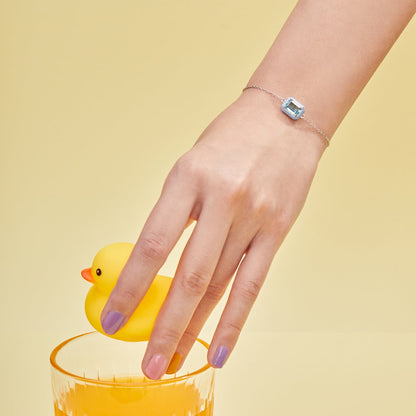 [GALE]2.0 Carat Sparkling Colorful Emerald Cut Daily Bracelet