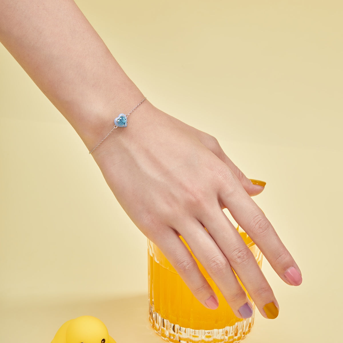 [GALE]Sparkling Romantic Heart Shape Lover Bracelet