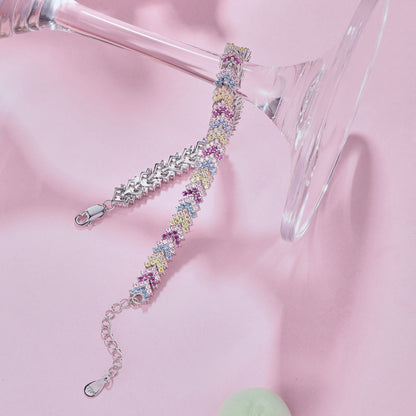 [GALE]Ornate Sparkling Round Cut Party Bracelet