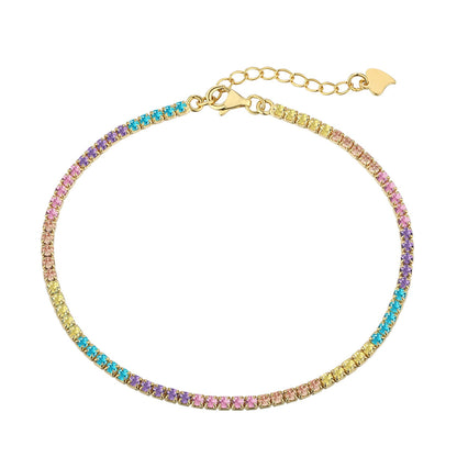 [GALE]Dazzling Colorful Round Cut Daily Bracelet