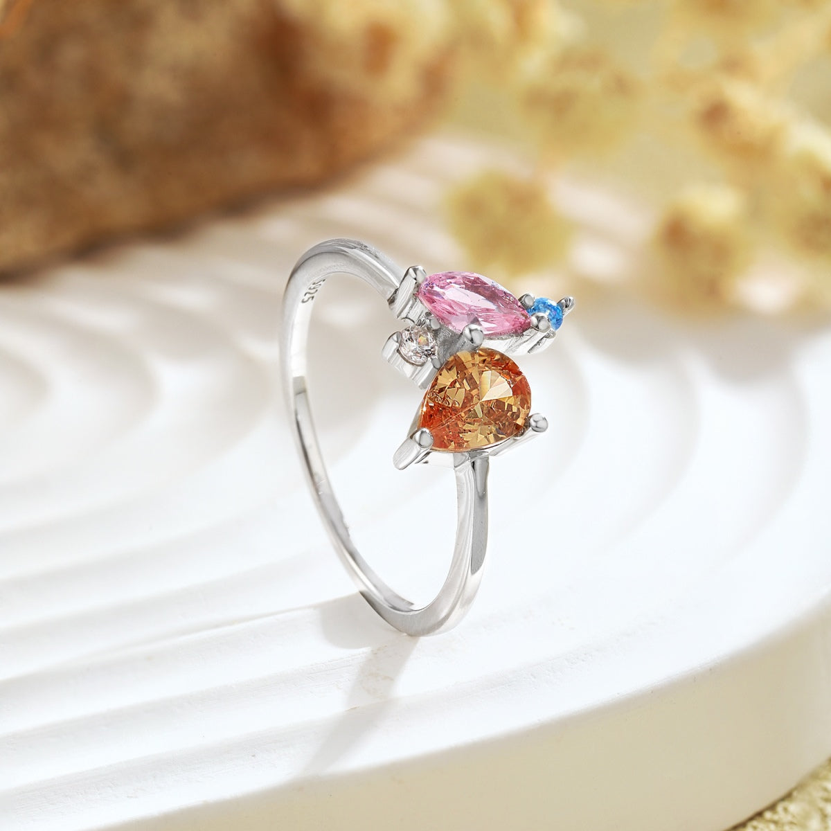 [GALE]Radiant Colorful Multi Cut Daily Ring