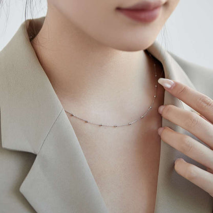 [GALE]Small Bead Clavicle Chain Simple Necklace