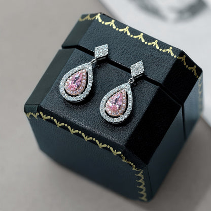 [GALE]Ornate Delicate Water Drop Shape Banquet Earrings