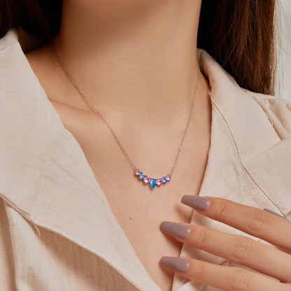 [GALE]Dainty Colorful Heart Necklace