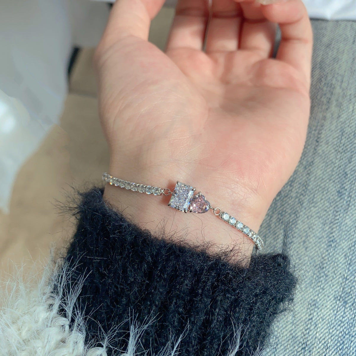 [GALE]Dazzling Unique Multi Shape Lover Bracelet