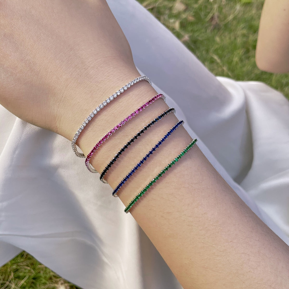 [GALE]Radiant Colorful Round Cut Party Bracelet