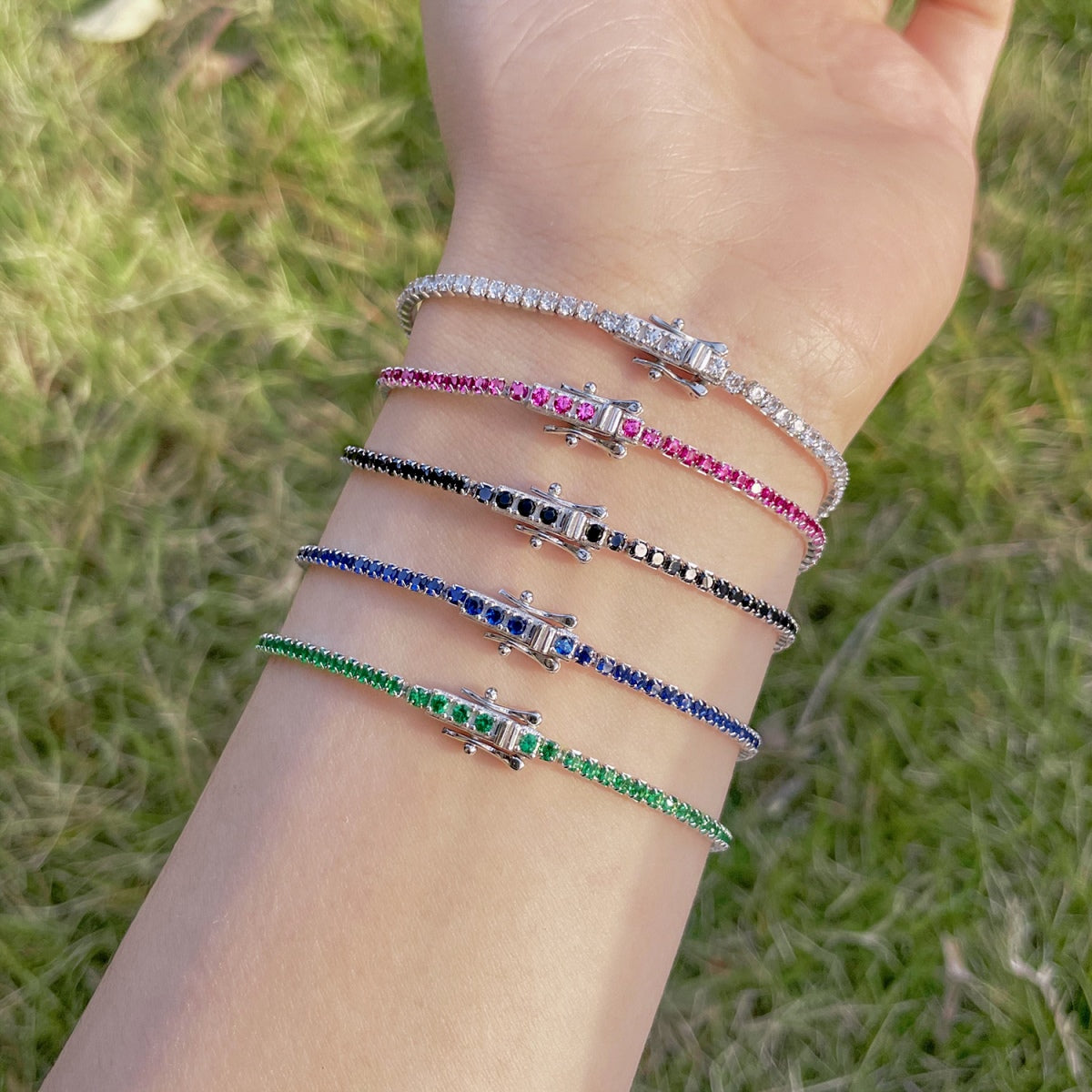 [GALE]Radiant Colorful Round Cut Party Bracelet