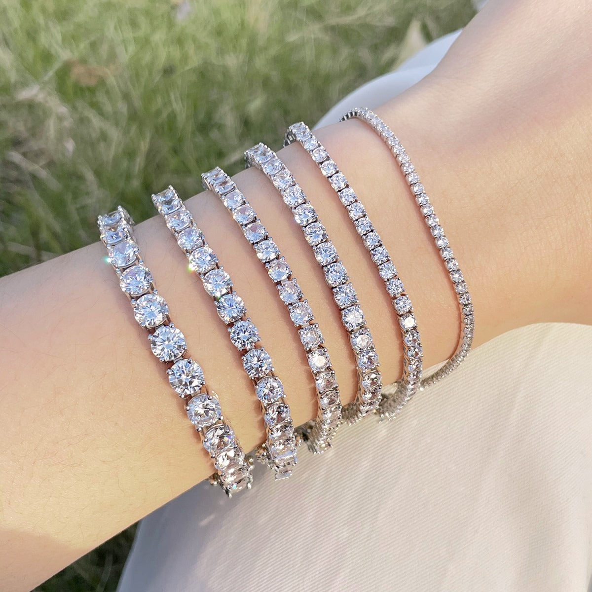 [GALE]Luxurious Ornate Round Cut Tennis Bracelet