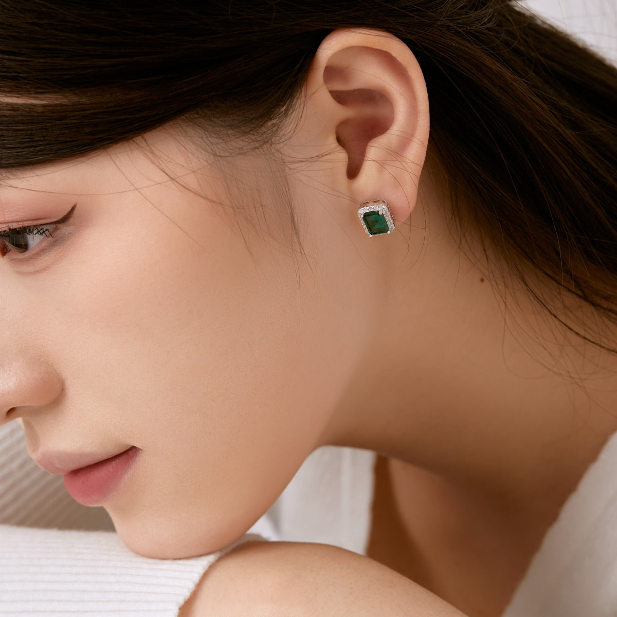 [GALE]Luxurious Dainty Emerald Cut Banquet Earrings