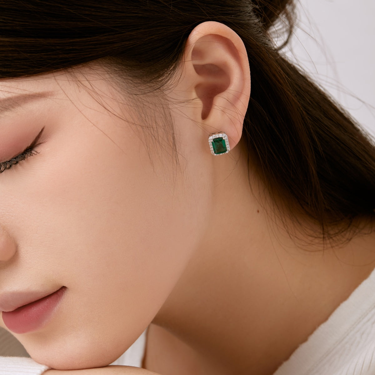 [GALE]Luxurious Dainty Emerald Cut Banquet Earrings