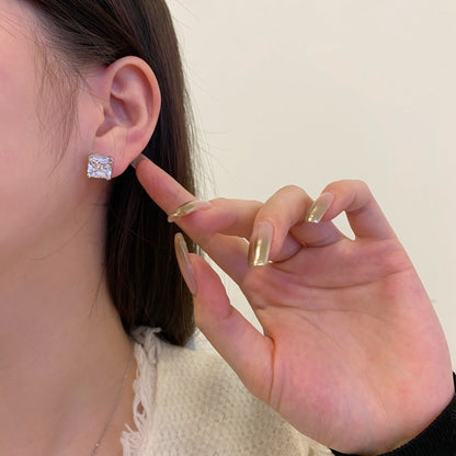 [GALE]Delicate Square Shape Earrings