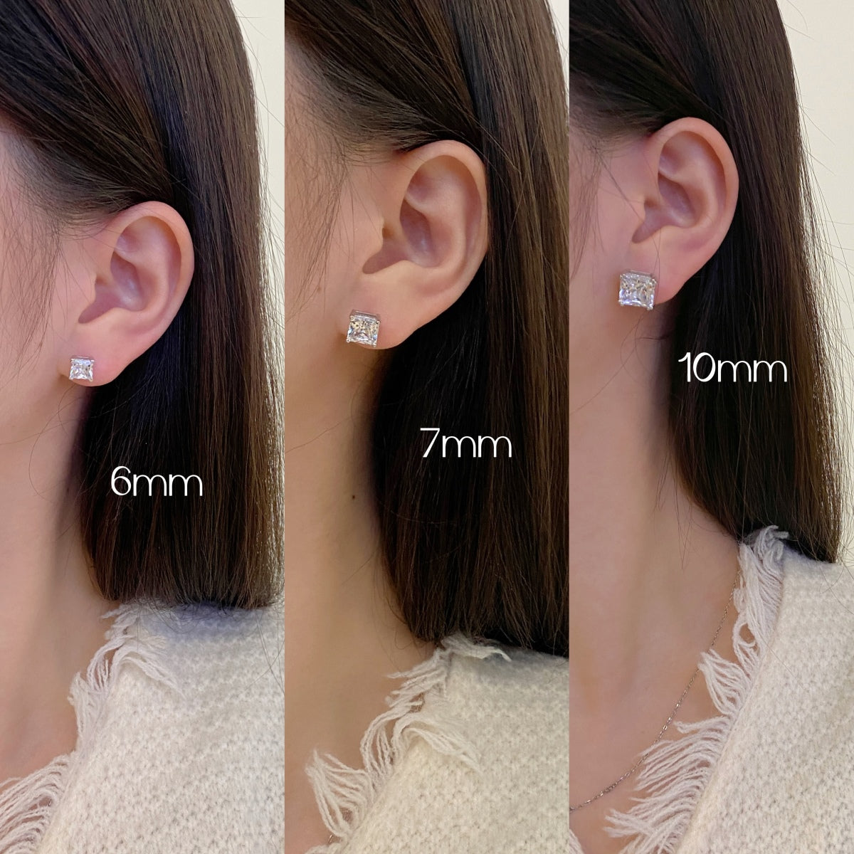 [GALE]Delicate Square Shape Earrings