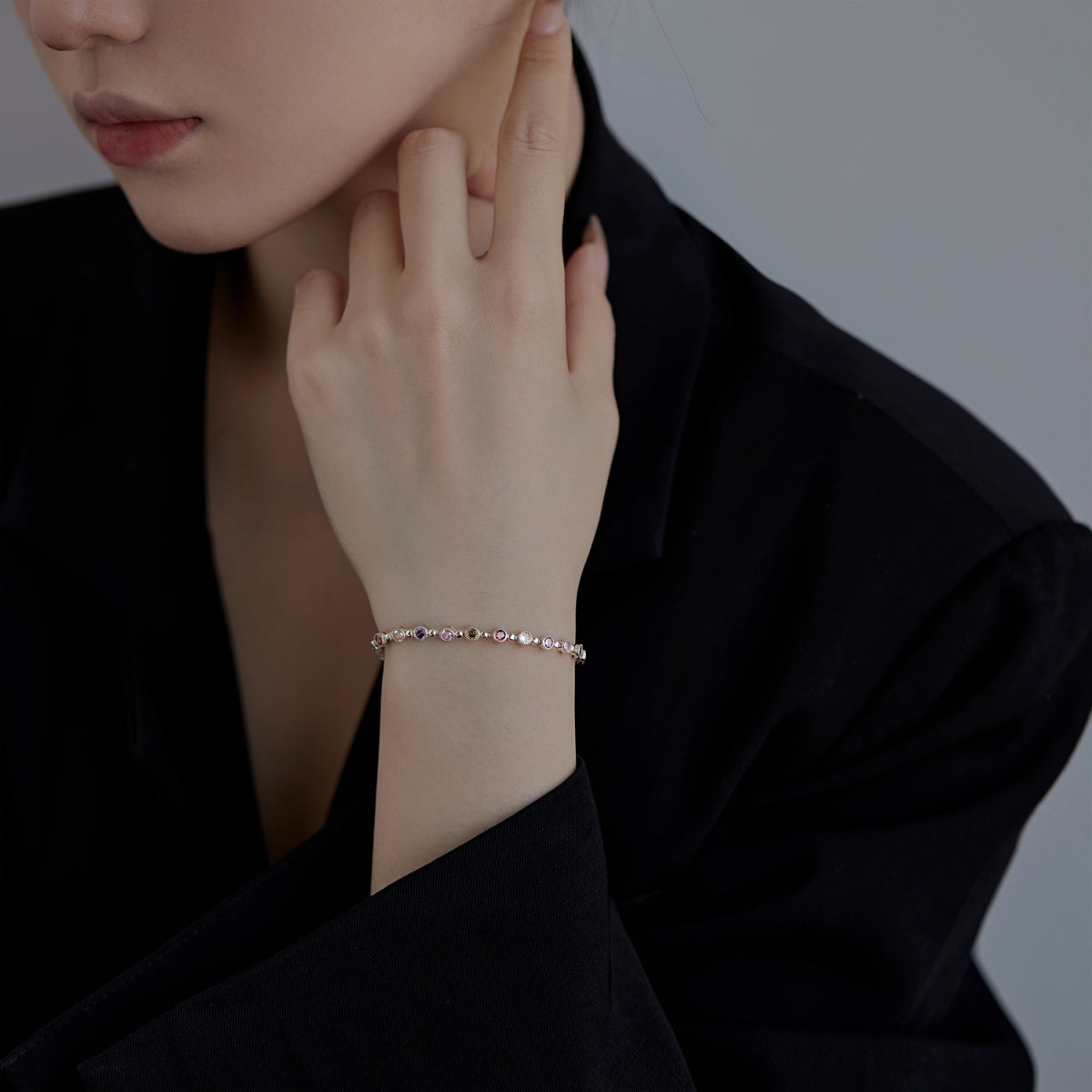 [GALE]Sparkling Exquisite Round Cut Party Bracelet