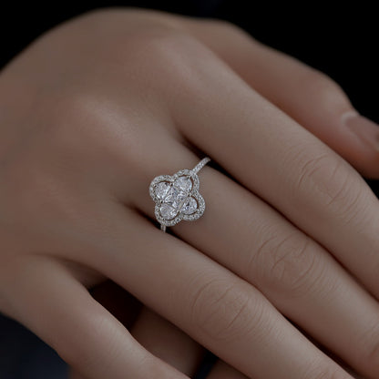 [GALE]Luxurious Eternity Flower Shape Banquet Ring