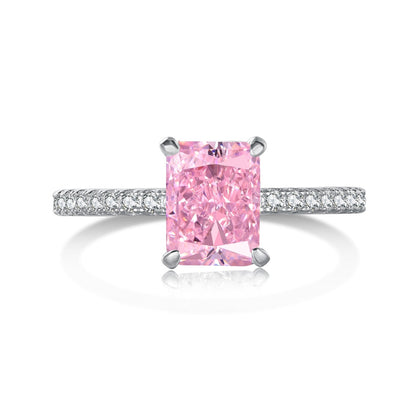 [GALE]2.0 Carat Dazzling Sparkling Radiant Cut Party Ring