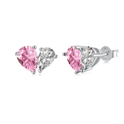 [GALE]Dazzling Elegant Heart Cut Lover Earrings
